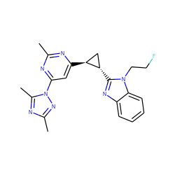 Cc1nc([C@H]2C[C@@H]2c2nc3ccccc3n2CCF)cc(-n2nc(C)nc2C)n1 ZINC000223524926