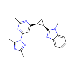 Cc1nc([C@H]2C[C@H]2c2nc3ccccc3n2C)cc(-n2nc(C)nc2C)n1 ZINC000142974856