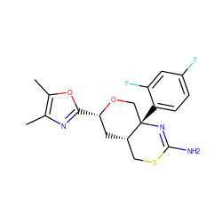 Cc1nc([C@H]2C[C@H]3CSC(N)=N[C@@]3(c3ccc(F)cc3F)CO2)oc1C ZINC000146167850