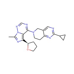 Cc1nc([C@H]2CCCO2)c2c(N3CCc4nc(C5CC5)ncc4C3)ncnn12 ZINC000169711653