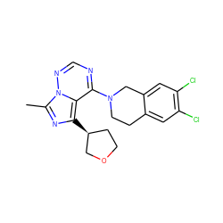 Cc1nc([C@H]2CCOC2)c2c(N3CCc4cc(Cl)c(Cl)cc4C3)ncnn12 ZINC000169711683