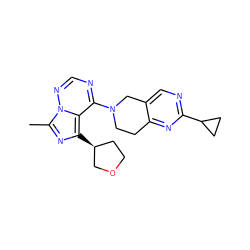 Cc1nc([C@H]2CCOC2)c2c(N3CCc4nc(C5CC5)ncc4C3)ncnn12 ZINC000169711688