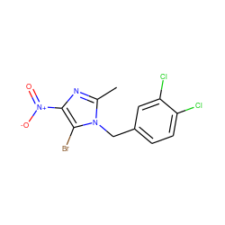 Cc1nc([N+](=O)[O-])c(Br)n1Cc1ccc(Cl)c(Cl)c1 ZINC000004876040