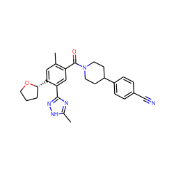 Cc1nc(-c2cc(C(=O)N3CCC(c4ccc(C#N)cc4)CC3)c(C)cc2[C@@H]2CCCO2)n[nH]1 ZINC000220794858