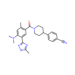 Cc1nc(-c2cc(C(=O)N3CCC(c4ccc(C#N)cc4)CC3)c(C)cc2N(C)C)n[nH]1 ZINC000220782621