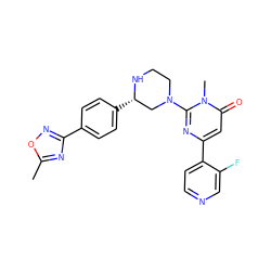 Cc1nc(-c2ccc([C@H]3CN(c4nc(-c5ccncc5F)cc(=O)n4C)CCN3)cc2)no1 ZINC000113075188