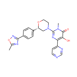 Cc1nc(-c2ccc([C@H]3CN(c4nc(-c5ccncn5)c(O)c(=O)n4C)CCO3)cc2)no1 ZINC000068248505