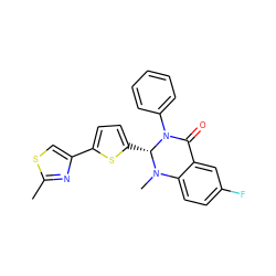 Cc1nc(-c2ccc([C@H]3N(C)c4ccc(F)cc4C(=O)N3c3ccccc3)s2)cs1 ZINC000103244830