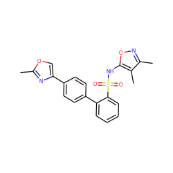 Cc1nc(-c2ccc(-c3ccccc3S(=O)(=O)Nc3onc(C)c3C)cc2)co1 ZINC000013809632