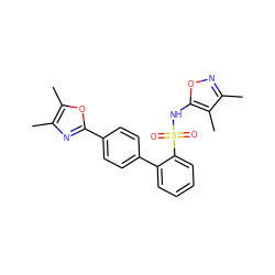 Cc1nc(-c2ccc(-c3ccccc3S(=O)(=O)Nc3onc(C)c3C)cc2)oc1C ZINC000013809628