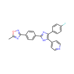 Cc1nc(-c2ccc(-c3nc(-c4ccc(F)cc4)c(-c4ccncc4)[nH]3)cc2)no1 ZINC000038143314