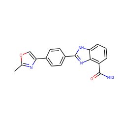 Cc1nc(-c2ccc(-c3nc4c(C(N)=O)cccc4[nH]3)cc2)co1 ZINC000045303298