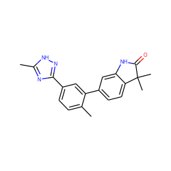 Cc1nc(-c2ccc(C)c(-c3ccc4c(c3)NC(=O)C4(C)C)c2)n[nH]1 ZINC000073196563