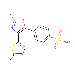 Cc1nc(-c2ccc(C)s2)c(-c2ccc(S(N)(=O)=O)cc2)o1 ZINC000013473014