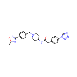 Cc1nc(-c2ccc(CN3CCC(N(C)C(=O)Cc4ccc(-n5cnnn5)cc4)CC3)cc2)no1 ZINC000084633337