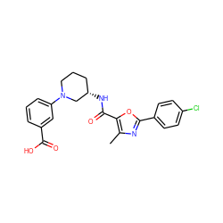 Cc1nc(-c2ccc(Cl)cc2)oc1C(=O)N[C@H]1CCCN(c2cccc(C(=O)O)c2)C1 ZINC000073240308