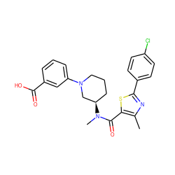 Cc1nc(-c2ccc(Cl)cc2)sc1C(=O)N(C)[C@@H]1CCCN(c2cccc(C(=O)O)c2)C1 ZINC000073240497