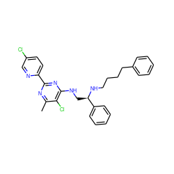 Cc1nc(-c2ccc(Cl)cn2)nc(NC[C@@H](NCCCCc2ccccc2)c2ccccc2)c1Cl ZINC000096269549