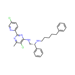 Cc1nc(-c2ccc(Cl)cn2)nc(NC[C@H](NCCCCCc2ccccc2)c2ccccc2)c1Cl ZINC000096271213