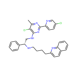 Cc1nc(-c2ccc(Cl)cn2)nc(NC[C@H](NCCCCc2ccc3ccccc3n2)c2ccccc2)c1Cl ZINC000096271205