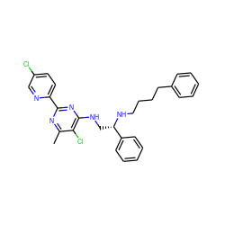 Cc1nc(-c2ccc(Cl)cn2)nc(NC[C@H](NCCCCc2ccccc2)c2ccccc2)c1Cl ZINC000096271214