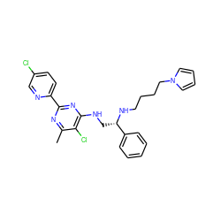 Cc1nc(-c2ccc(Cl)cn2)nc(NC[C@H](NCCCCn2cccc2)c2ccccc2)c1Cl ZINC000096271204