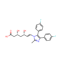 Cc1nc(-c2ccc(F)cc2)c(-c2ccc(F)cc2)n1/C=C/[C@@H](O)C[C@@H](O)CC(=O)O ZINC000013833954