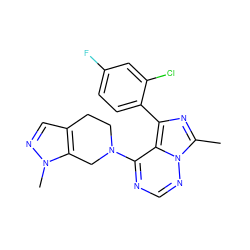 Cc1nc(-c2ccc(F)cc2Cl)c2c(N3CCc4cnn(C)c4C3)ncnn12 ZINC000169711755