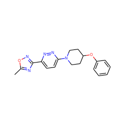 Cc1nc(-c2ccc(N3CCC(Oc4ccccc4)CC3)nn2)no1 ZINC000028655401