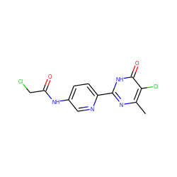 Cc1nc(-c2ccc(NC(=O)CCl)cn2)[nH]c(=O)c1Cl ZINC000064511923