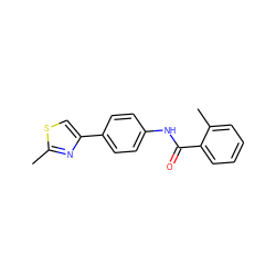 Cc1nc(-c2ccc(NC(=O)c3ccccc3C)cc2)cs1 ZINC000002841177