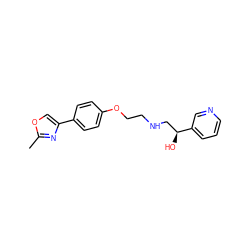 Cc1nc(-c2ccc(OCCNC[C@H](O)c3cccnc3)cc2)co1 ZINC000049949620