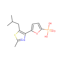 Cc1nc(-c2ccc(P(=O)(O)O)o2)c(CC(C)C)s1 ZINC000066101654