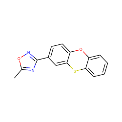 Cc1nc(-c2ccc3c(c2)Sc2ccccc2O3)no1 ZINC000013755827