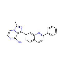 Cc1nc(-c2ccc3ccc(-c4ccccc4)nc3c2)c2c(N)nccn12 ZINC000029060247