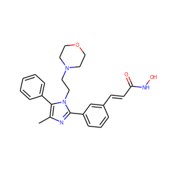 Cc1nc(-c2cccc(/C=C/C(=O)NO)c2)n(CCN2CCOCC2)c1-c1ccccc1 ZINC000049088928