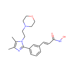 Cc1nc(-c2cccc(/C=C/C(=O)NO)c2)n(CCN2CCOCC2)c1C ZINC000049089031