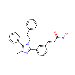 Cc1nc(-c2cccc(/C=C/C(=O)NO)c2)n(CCc2ccccc2)c1-c1ccccc1 ZINC000034402068