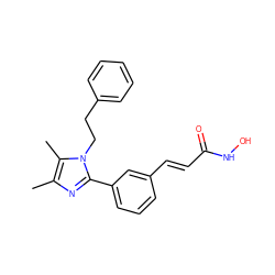 Cc1nc(-c2cccc(/C=C/C(=O)NO)c2)n(CCc2ccccc2)c1C ZINC000034505526