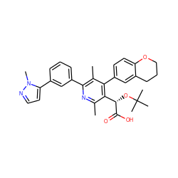 Cc1nc(-c2cccc(-c3ccnn3C)c2)c(C)c(-c2ccc3c(c2)CCCO3)c1[C@H](OC(C)(C)C)C(=O)O ZINC000169352746