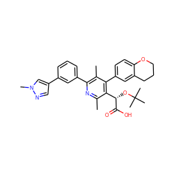 Cc1nc(-c2cccc(-c3cnn(C)c3)c2)c(C)c(-c2ccc3c(c2)CCCO3)c1[C@H](OC(C)(C)C)C(=O)O ZINC000169352745