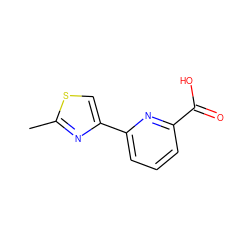 Cc1nc(-c2cccc(C(=O)O)n2)cs1 ZINC000026252454