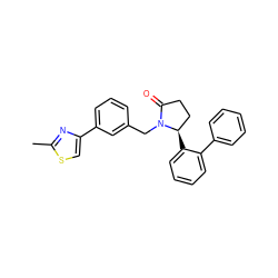 Cc1nc(-c2cccc(CN3C(=O)CC[C@H]3c3ccccc3-c3ccccc3)c2)cs1 ZINC000166326397