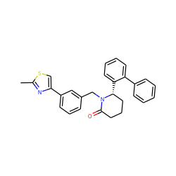 Cc1nc(-c2cccc(CN3C(=O)CCC[C@H]3c3ccccc3-c3ccccc3)c2)cs1 ZINC000166604029