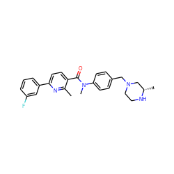 Cc1nc(-c2cccc(F)c2)ccc1C(=O)N(C)c1ccc(CN2CCN[C@@H](C)C2)cc1 ZINC000095598497