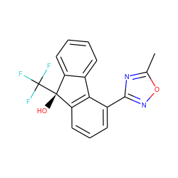 Cc1nc(-c2cccc3c2-c2ccccc2[C@@]3(O)C(F)(F)F)no1 ZINC000143331581