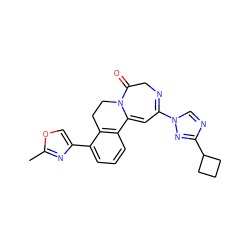 Cc1nc(-c2cccc3c2CCN2C(=O)CN=C(n4cnc(C5CCC5)n4)C=C32)co1 ZINC000149499169