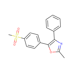 Cc1nc(-c2ccccc2)c(-c2ccc(S(C)(=O)=O)cc2)o1 ZINC000013436231