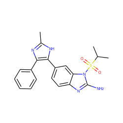 Cc1nc(-c2ccccc2)c(-c2ccc3nc(N)n(S(=O)(=O)C(C)C)c3c2)[nH]1 ZINC000029131140