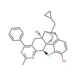 Cc1nc(-c2ccccc2)c2c(n1)[C@@H]1Oc3c(O)ccc4c3[C@@]13CCN(CC1CC1)[C@@H](C4)[C@]3(O)C2 ZINC000136096395